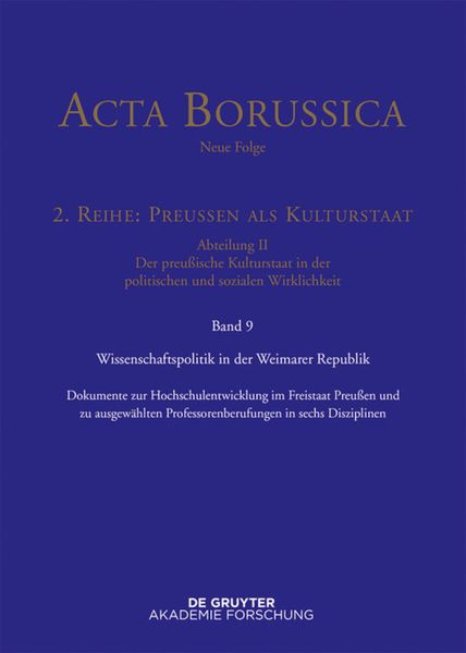 Produktbild: Wissenschaftspolitik in der Weimarer Republik