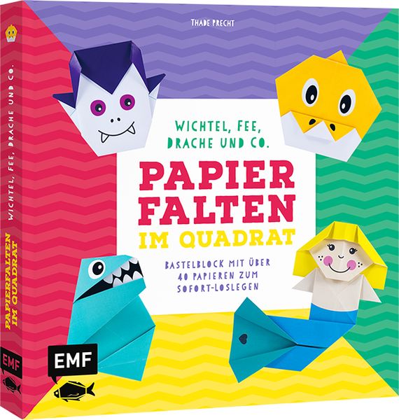 Produktbild: Papierfalten im Quadrat: Wichtel, Fee, Drache und Co. – Bastel-Kids