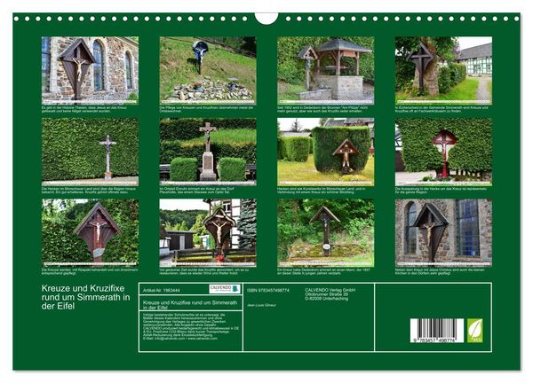 Produktbild: Kreuze und Kruzifixe rund um Simmerath in der Eifel (Wandkalender 2026 DIN A3 quer), CALVENDO Monatskalender