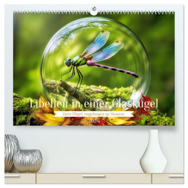 Produktbild: Libellen in einer Glaskugel (hochwertiger Premium Wandkalender 2026 DIN A2 quer), Kunstdruck in Hochglanz