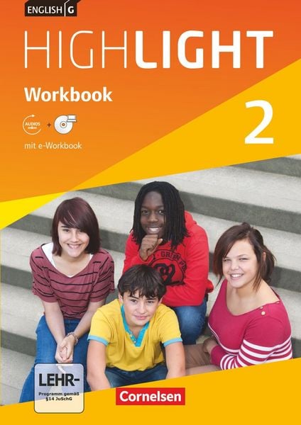 Produktbild: English G Highlight Band 2: 6. Schuljahr - Hauptschule - Workbook mit CD-ROM (e-Workbook) und Audios online.