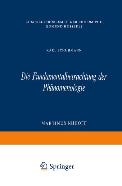 Produktbild: Die Fundamentalbetrachtung der Ph&auml;nomenologie