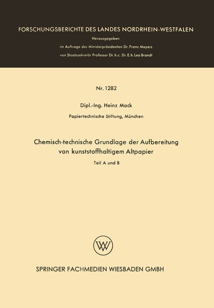 Produktbild: Chemisch-technische Grundlage der Aufbereitung von kunststoffhaltigem Altpapier