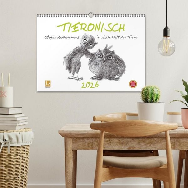 Produktbild: TIERONISCH (Wandkalender 2026 DIN A3 quer), CALVENDO Monatskalender
