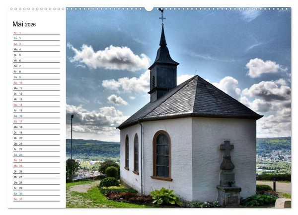 Produktbild: Sa(ar)krale Baukunst - Kapellen im Saarland (hochwertiger Premium Wandkalender 2026 DIN A2 quer), Kunstdruck in Hochglanz