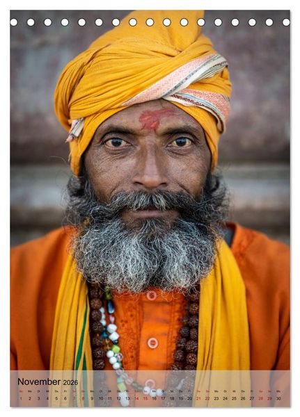 Produktbild: Menschen in Indien (Tischkalender 2026 DIN A5 hoch), CALVENDO Monatskalender