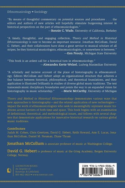 Produktbild: Theory and Method in Historical Ethnomusicology