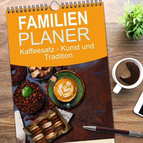 Produktbild: Familienplaner 2026 - Kaffeesatz - Kunst und Tradition mit 5 Spalten (Wandkalender, 21 x 45 cm) CALVENDO