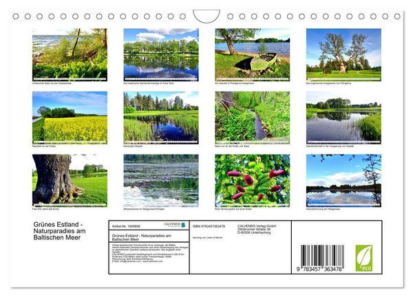 Produktbild: Gr&uuml;nes Estland - Naturparadies am Baltischen Meer (Wandkalender 2026 DIN A4 quer), CALVENDO Monatskalender