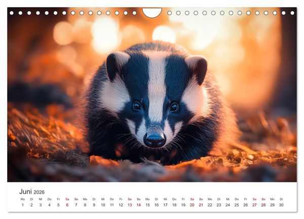 Produktbild: Stur, stark, sympathisch - Der Dachs - Kalender (Wandkalender 2026 DIN A4 quer), CALVENDO Monatskalender
