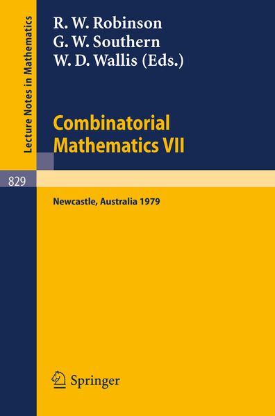 Produktbild: Combinatorial Mathematics VII