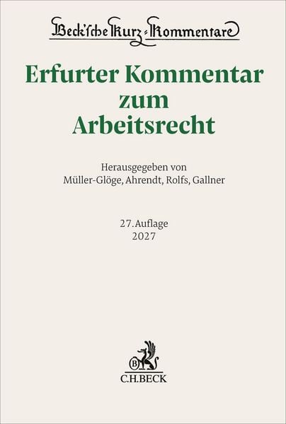 Produktbild: Erfurter Kommentar zum Arbeitsrecht
