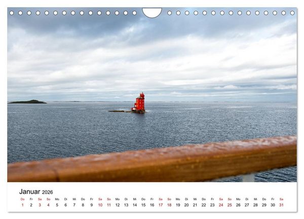 Produktbild: Hurtigruten - Bezaubernde Sch&ouml;nheit der norwegischen K&uuml;ste (Wandkalender 2026 DIN A4 quer), CALVENDO Monatskalender