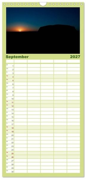 Produktbild: Familienplaner 2027 - Australien mit 5 Spalten (Wandkalender, 21 x 45 cm) CALVENDO