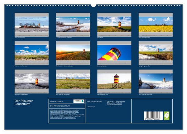 Produktbild: Der Pilsumer Leuchtturm (hochwertiger Premium Wandkalender 2026 DIN A2 quer), Kunstdruck in Hochglanz