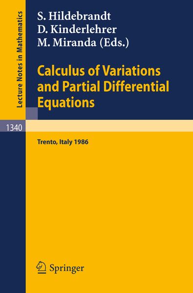 Produktbild: Calculus of Variations and Partial Differential Equations