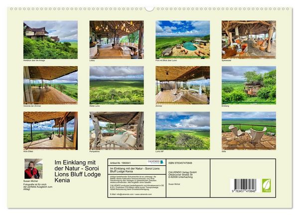 Produktbild: Im Einklang mit der Natur - Soroi Lions Bluff Lodge Kenia (hochwertiger Premium Wandkalender 2026 DIN A2 quer), Kunstdruck in Hochglanz