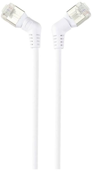 Produktbild: Renkforce RF-6071566 RJ45 Patchkabel CAT 6a F/UTP 1.00 m Wei&szlig; Steckkontakte 360&deg; drehbar, Gewinkelter Kabelabgang 1 St.
