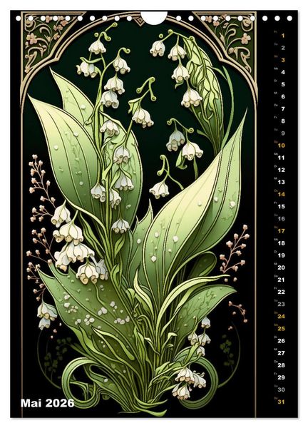 Produktbild: Jugendstil Blumen (Wandkalender 2026 DIN A4 hoch), CALVENDO Monatskalender
