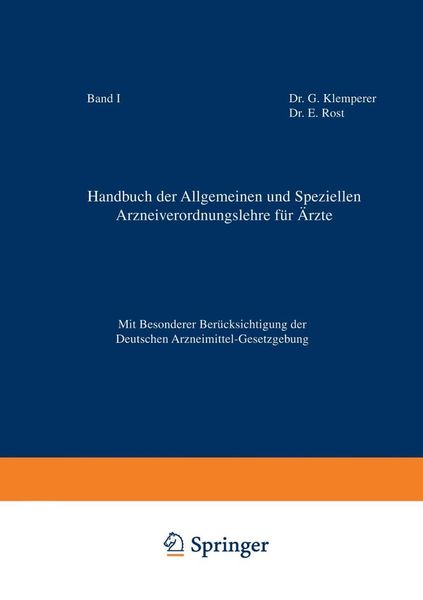 Produktbild: Handbuch der Allgemeinen und Speziellen Arzneiverordnungslehre f&uuml;r &Auml;zte