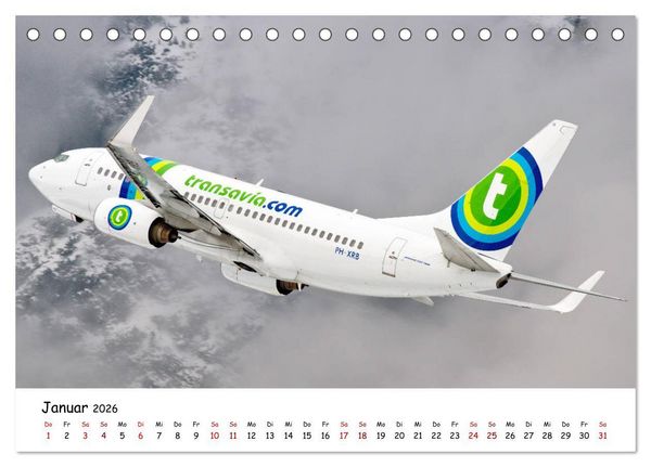 Produktbild: Flugzeuge in beeindruckender Kulisse (Tischkalender 2026 DIN A5 quer), CALVENDO Monatskalender