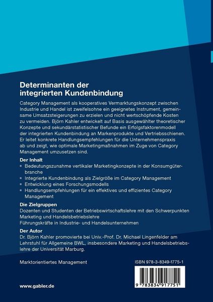 Produktbild: Determinanten der integrierten Kundenbindung