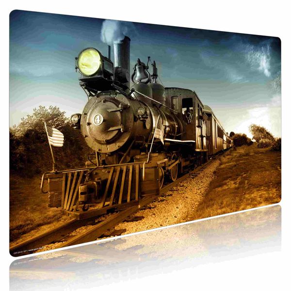 Produktbild: Cover-your-desk Schreibtischunterlage f&uuml;r Kinder und Erwachsene Lokomotive schwarz, aus hochwertigem Vinyl , 60 x 40 cm