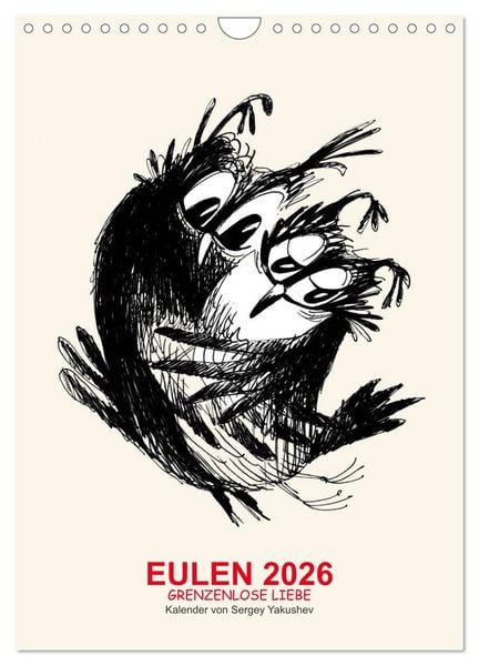 Produktbild: EULEN 2026 GRENZENLOSE LIEBE (Wandkalender 2026 DIN A4 hoch), CALVENDO Monatskalender
