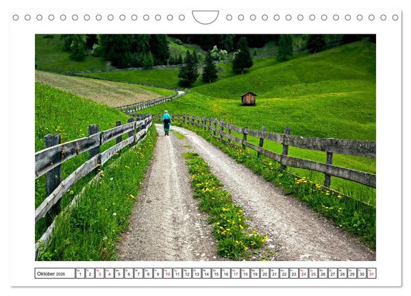 Produktbild: S&uuml;dtirol - Das Gadertal und seine Naturparks (Wandkalender 2026 DIN A4 quer), CALVENDO Monatskalender