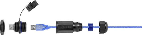 Produktbild: Renkforce USB 2.0 Kabel [1x USB 2.0 Buchse A - 1x USB 2.0 Buchse A] 1.00m mit Schutzkappe