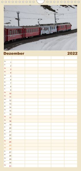 Produktbild: Schweizer Eisenbahn - Familienplaner hoch (Wandkalender 2022 , 21 cm x 45 cm, hoch)