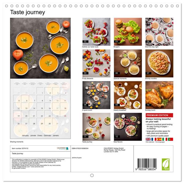 Produktbild: Taste journey (Wall Calendar 2026 12 &times; 12 Inch) CALVENDO 12 Month Wall Calendar