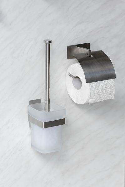 mit online Turbo-Loc® Genova Deckel bestellen Bohren mit Matt, Toilettenpapierhalter Spezial-Klebepad ohne Befestigen
