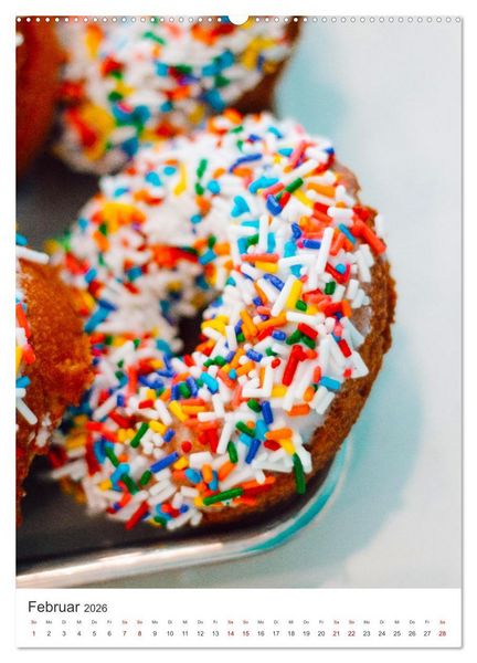 Produktbild: Donuts - Die runden Gaumenfreuden. (Wandkalender 2026 DIN A2 hoch), CALVENDO Monatskalender