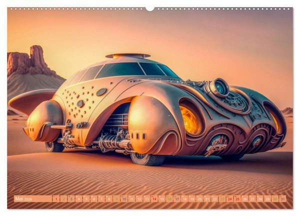 Produktbild: Futuristische W&uuml;stencars (Wandkalender 2026 DIN A2 quer), CALVENDO Monatskalender