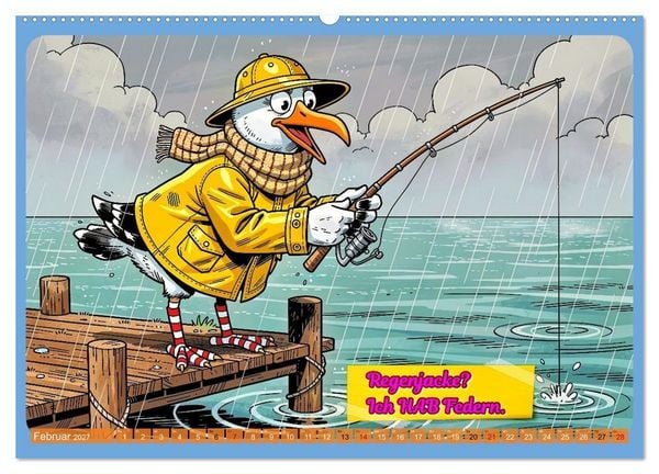 Produktbild: Lustige M&ouml;wen von der K&uuml;ste (hochwertiger Premium Wandkalender 2027 DIN A2 quer), Kunstdruck in Hochglanz