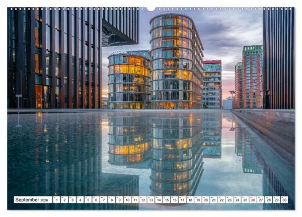 Produktbild: Urbane Impressionen. D&uuml;sseldorf - Moderne Stadt mit gr&uuml;nem Herz. (hochwertiger Premium Wandkalender 2026 DIN A2 quer), Kunstdruck in Hochglanz