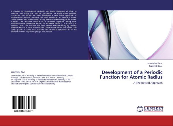 Produktbild: Development of a Periodic Function for Atomic Radius