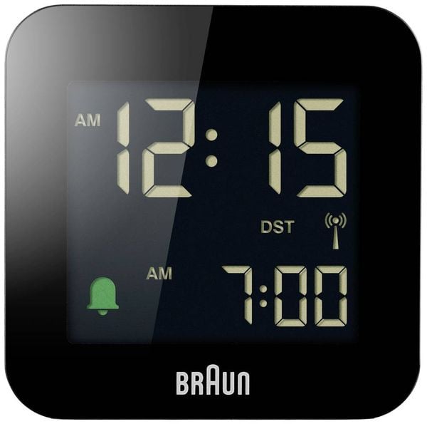 Braun BC08B-DCF Funk Wecker Schwarz negatives Display