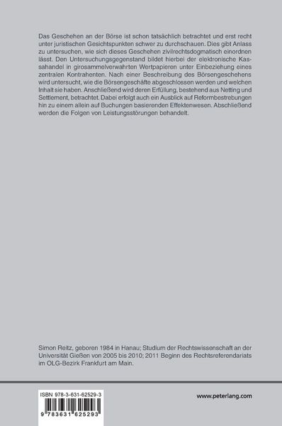 Produktbild: B&ouml;rsengesch&auml;fte, &Uuml;bertragung von Wertpapieren und Leistungsst&ouml;rungen