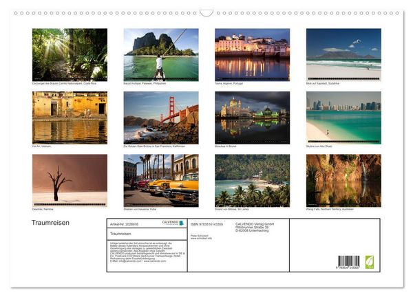 Produktbild: Traumreisen (Wandkalender 2026 DIN A2 quer), CALVENDO Monatskalender