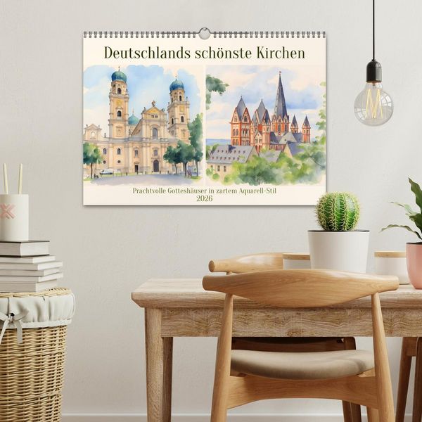 Produktbild: Deutschlands sch&ouml;nste Kirchen (Wandkalender 2026 DIN A3 quer), CALVENDO Monatskalender