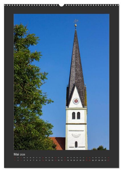 Produktbild: Kircht&uuml;rme im Landkreis F&uuml;rstenfeldbruck (hochwertiger Premium Wandkalender 2026 DIN A2 hoch), Kunstdruck in Hochglanz