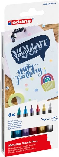 Produktbild: edding 1340 metallic Pinselstift 6er Set