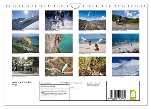 Produktbild: Aktiv rund um die Welt (Wandkalender 2026 DIN A4 quer), CALVENDO Monatskalender