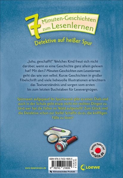 Produktbild: 7-Minuten-Geschichten zum Lesenlernen - Detektive auf hei&szlig;er Spur
