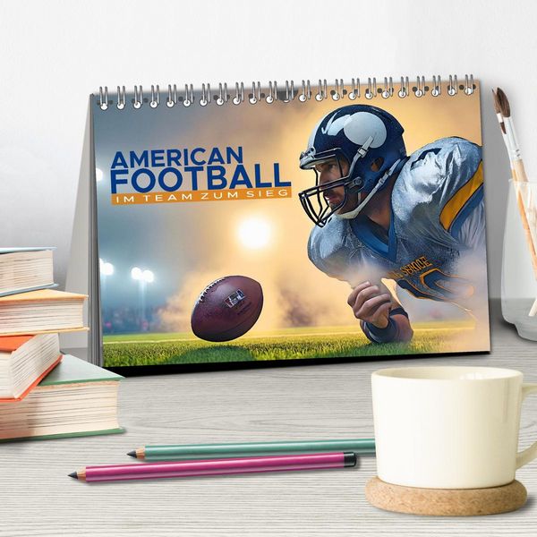 Produktbild: American Football - im Team zum Sieg (Tischkalender 2026 DIN A5 quer), CALVENDO Monatskalender