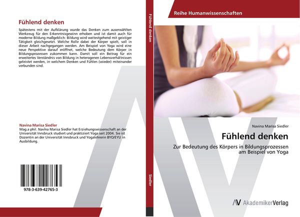 Fühlend denken, Taschenbuch von Navina Marisa Siedler, AV Akademikerverlag, 9783639427653