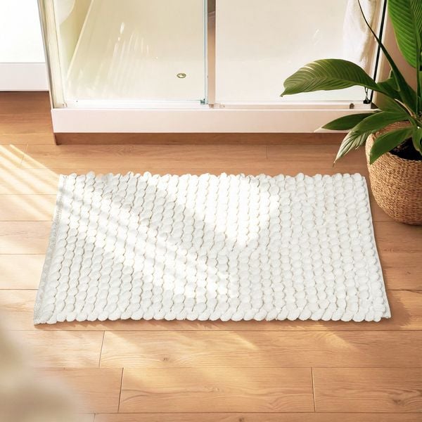 Produktbild: Badteppich Mod. Solivo, weiß, Polyester/Baumwolle, 50x80 cm, rutschhemmend beschichtet,