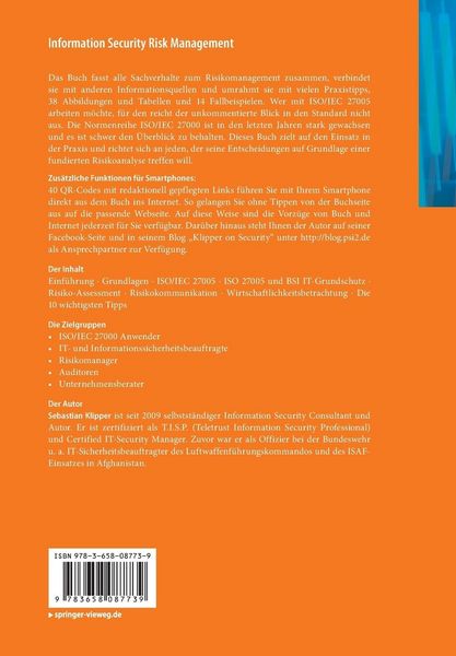 Produktbild: Information Security Risk Management